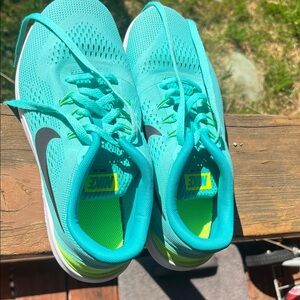 Nike Turquoise Running Shoes with Neon Green Accents